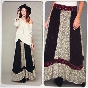 Free People Patchwork Maxi Skirt, size Large HEIRLOOM